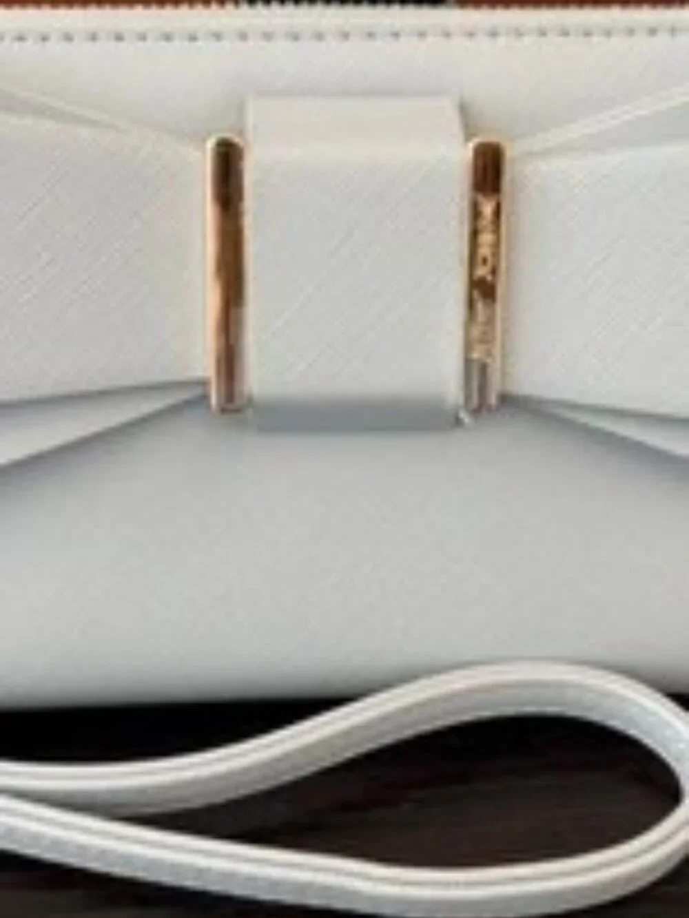 Large Betsey Johnson Bow Wristlet with Gold Accents